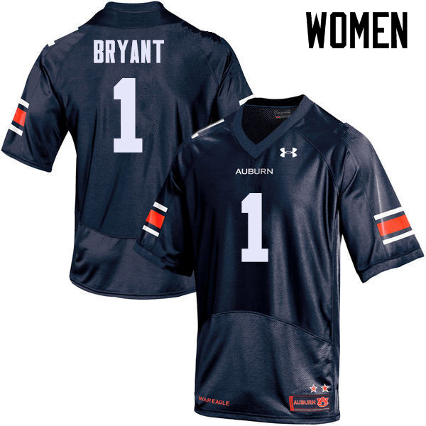 Women's Auburn Tigers #1 Big Cat Bryant Navy College Stitched Football Jersey